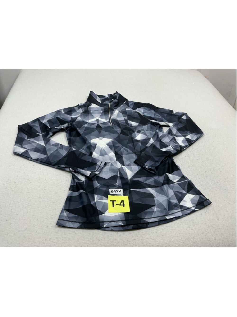 Womans Excellent Skea Pullover 1/4 Zip Athletic Shirt Medium Blue Geometric
